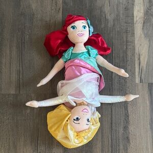 Disney Parks Reversible Princess Ariel and Aurora Plush Doll